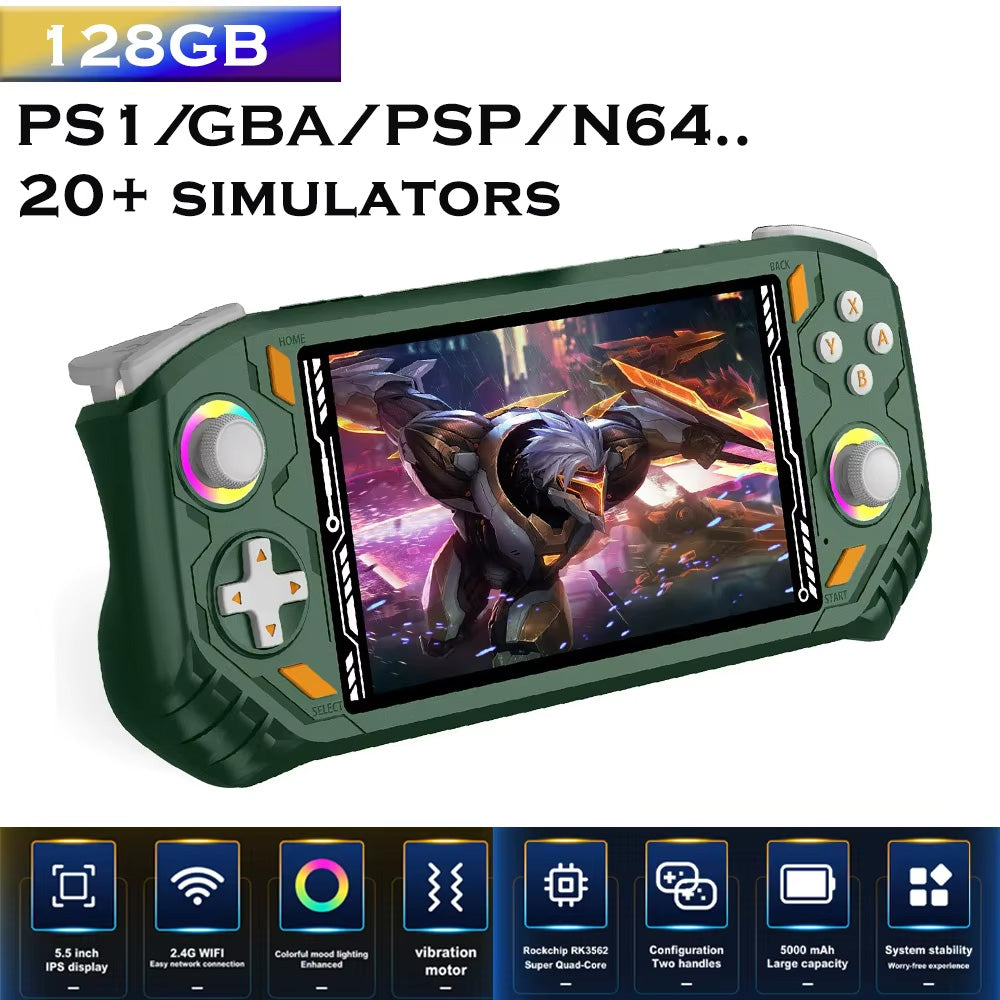 Retro Handheld Game Console, 5.5 Inch IPS Screen