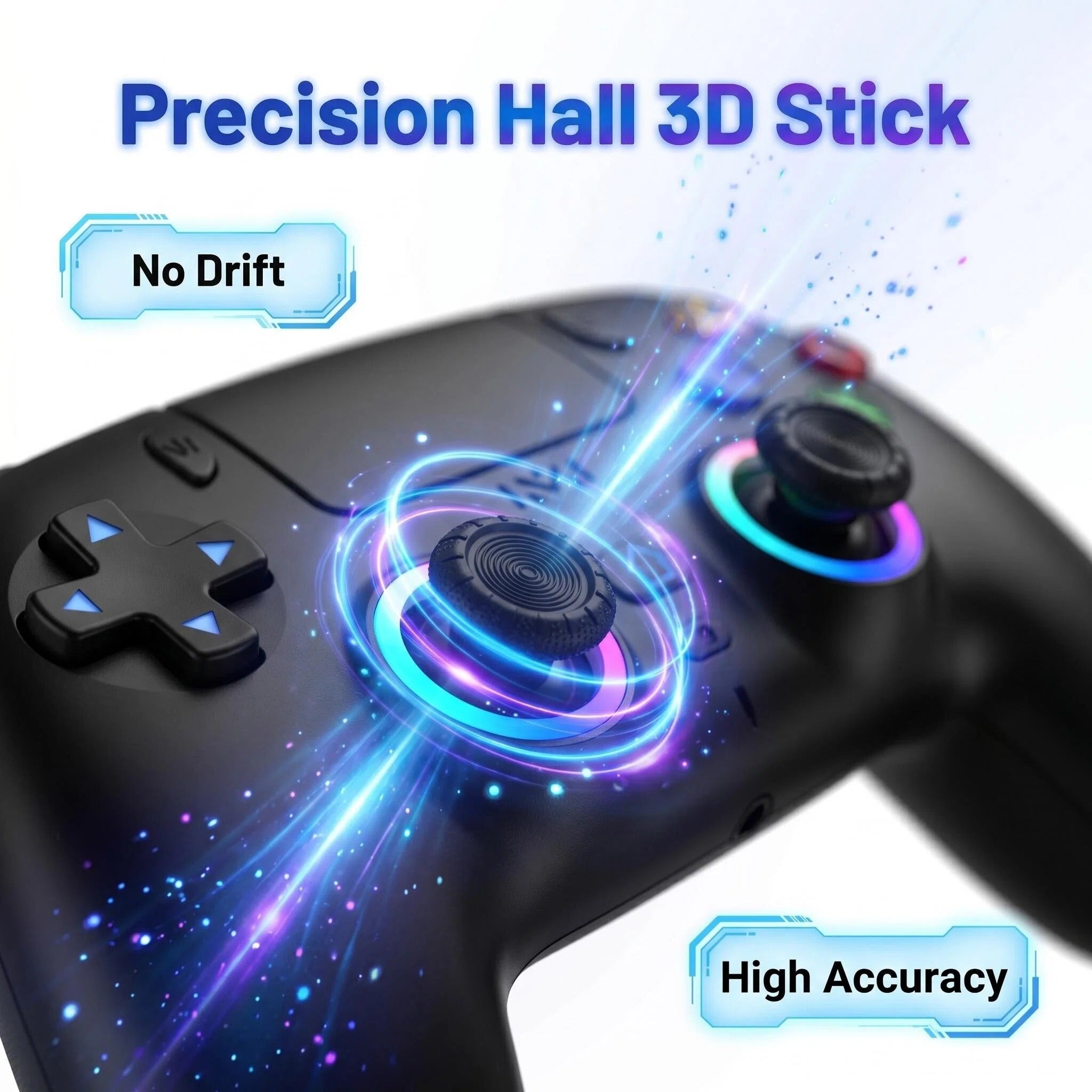 Wireless Game Controller Compatible with PS5, PC, Steam Deck - Six-Axis Gyro, Dual Vibration & Built-in Speaker