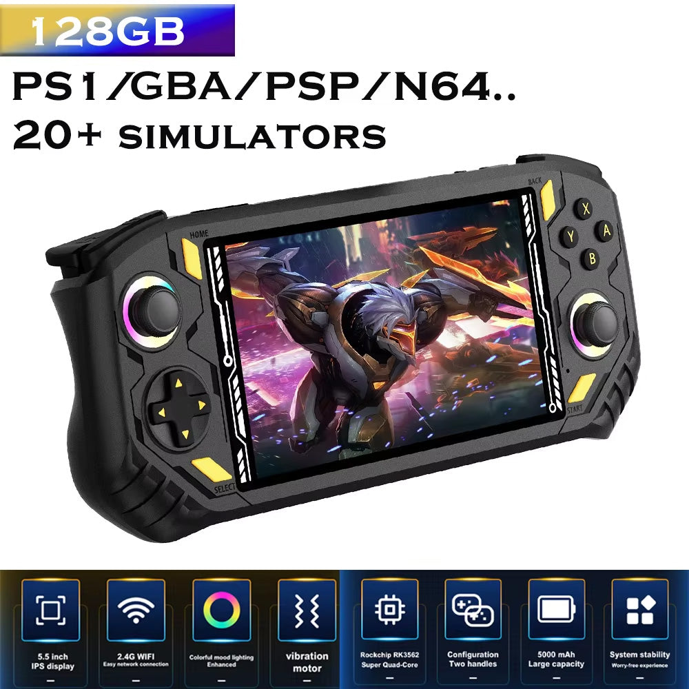 Retro Handheld Game Console, 5.5 Inch IPS Screen