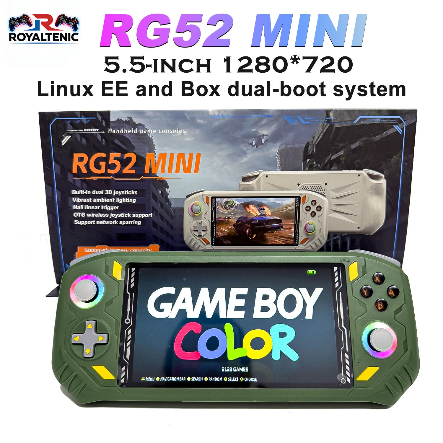Retro Handheld Game Console, 5.5 Inch IPS Screen